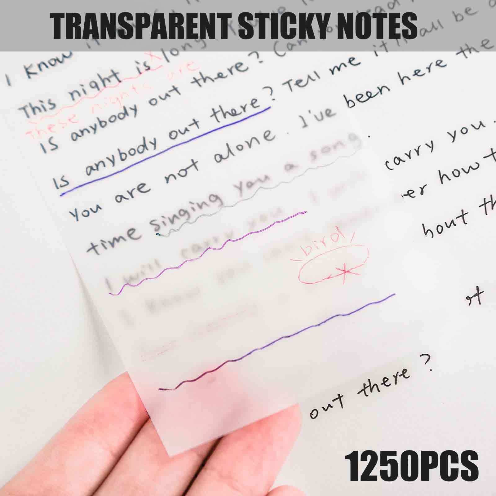 Clear Sticky Notes Set Waterproof Adhensive Notepad Posted it Stationery Self-Adhesive Stickers School Office Supplies 25 Pack